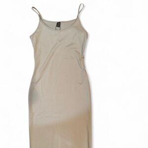 Beige Spaghetti Strap Dress